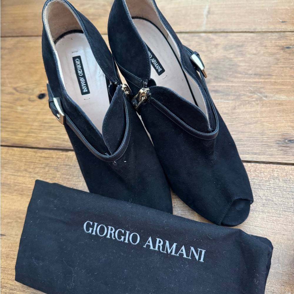 Giorgio Armani Black Heeled Boots for Women